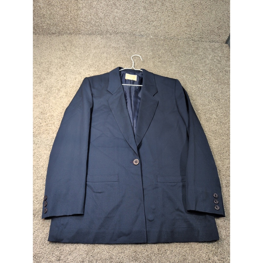 Pendleton Navy Blue 100% Virgin Wool Blazer Jacket Womens Size 8 Made in USA